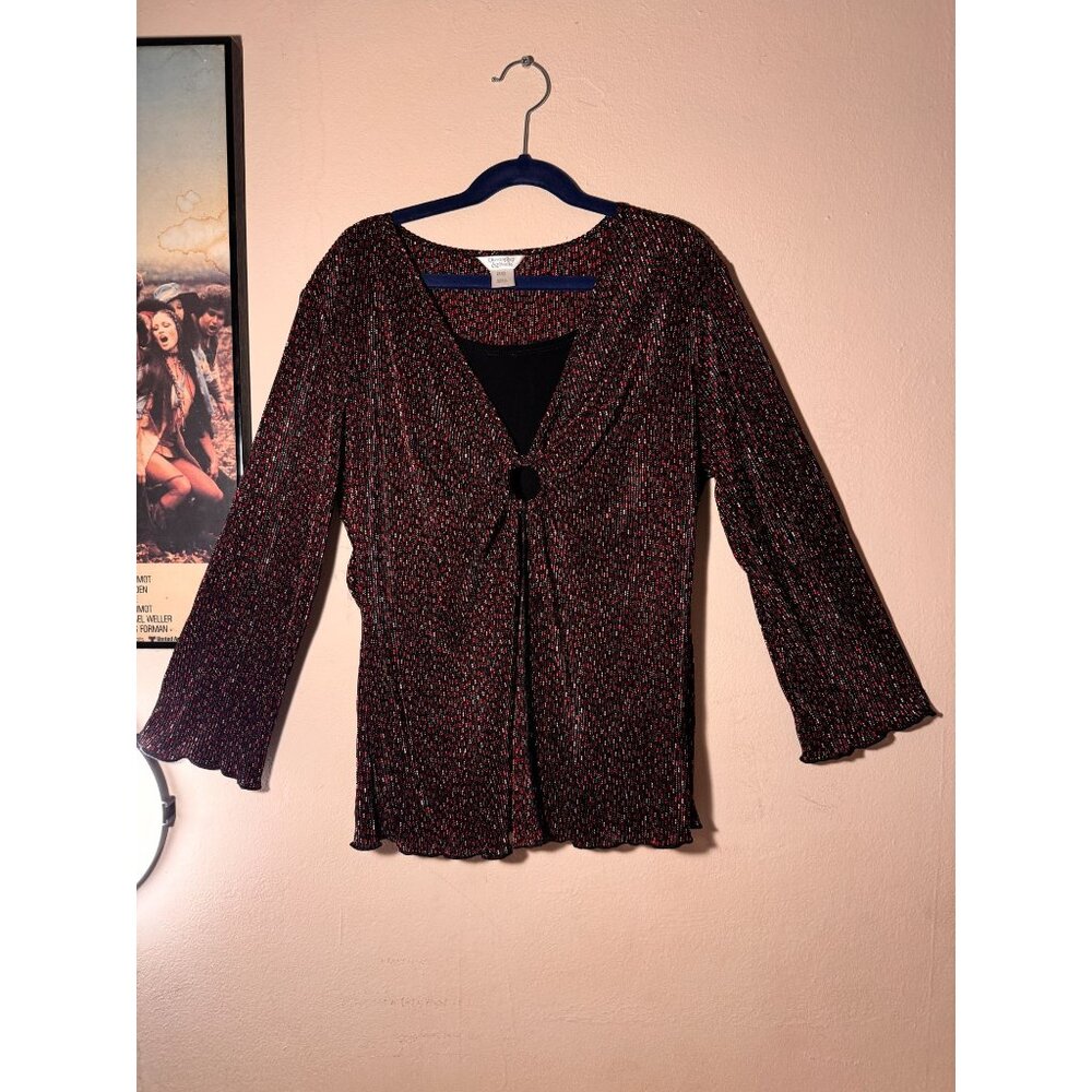 Y2K Christopher & Banks Vintage Black & Red Top Size Small